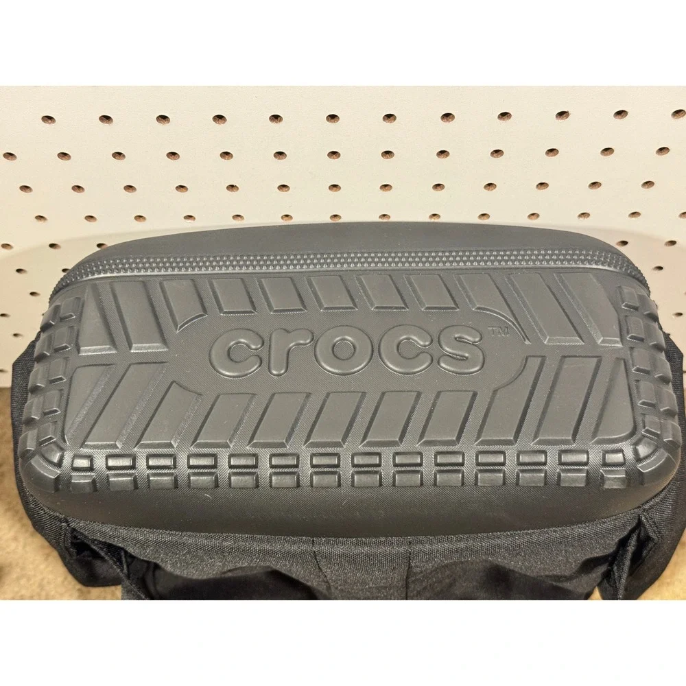 Crocs Black Jibbitz Ready Backpack Molded Front Panel School Travel Bag NWT